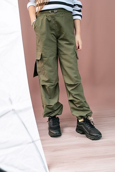 ANGELOS GIRLS Girl's Cargo Pocket Parachute Pants 12134