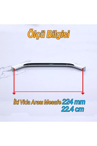 Badem10 Şahin Crom Argintiu Metal 224 Mm - 22,4 Cm Mobilier Bucătărie Sertar Dulap Dulap Mânere Mâner