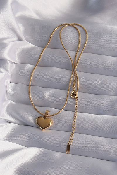 Skygo 316L Steel Chain Gold Color Mirror Plate Heart Necklace - Tj-Bko9019