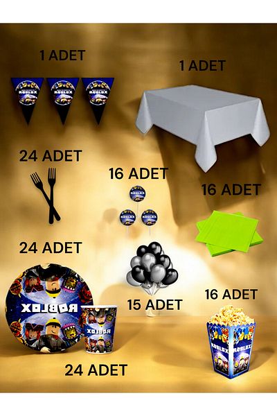 VibeHome 24 Person Roblox Themed XL Pack - Birthday Party and Fun Events