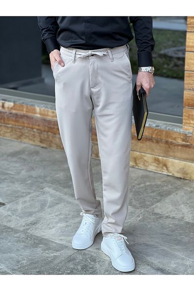 ElitWear Ανδρικό παντελόνι Jogger Chino με ζώνη μέσης και λάστιχο