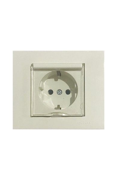 OVİVO Mina Covered Grounded Socket Child Proof White Frameless
