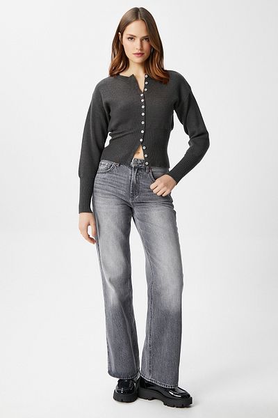 Ritnice Γυναικεία ζακέτα Aria Premium Viscose Soft Anthracite Knitwear