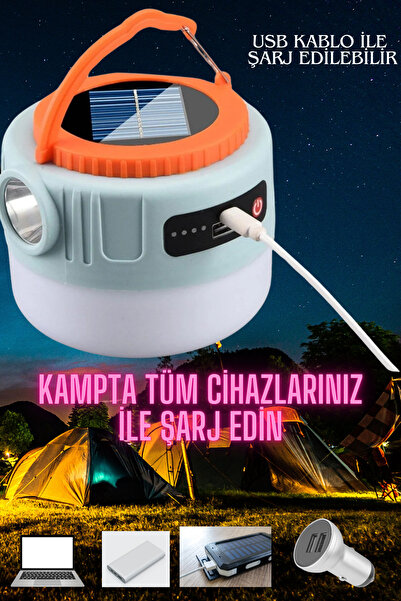 NUBLADO Ledli El Feneri Işıldak Güneş Enerjili Şarjlı Pilli Portatif Gece Lam...