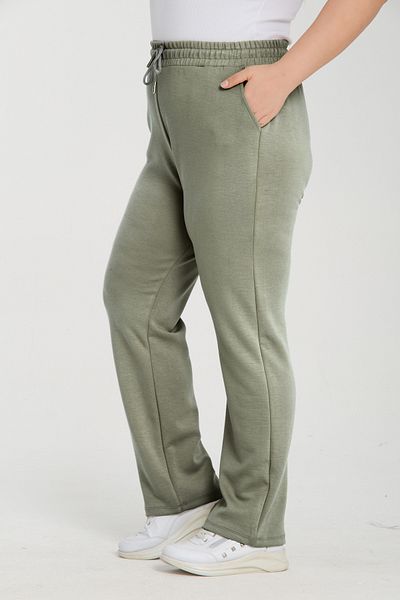 WAYNAP 322 Plus Size Straight Leg Pocket High Waist Modal Women's Sweatpants