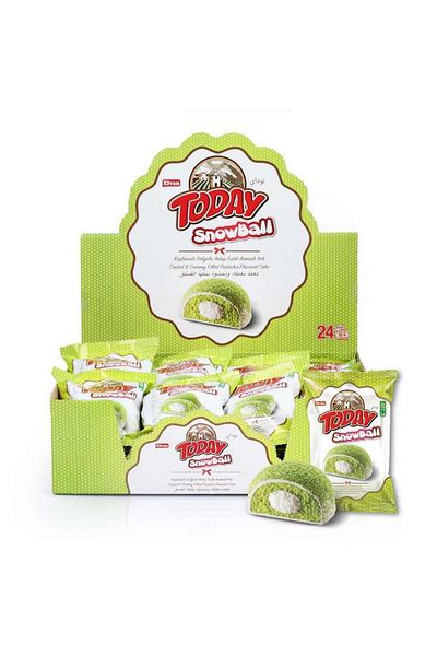 Elvan Today Prajitura Snowball Cu Fistic 40 Gr. 24 bucăți (1 cutie)