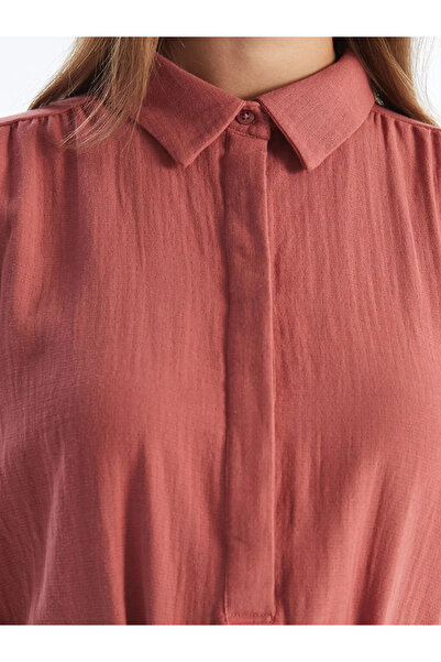 LC Waikiki LCW Modest  Gömlek Yaka Müslin Kadın Elbise