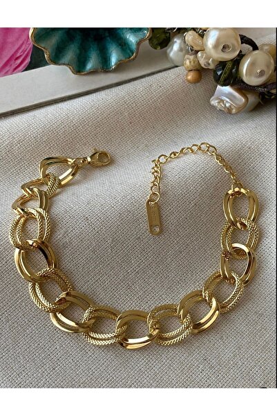 barış gold altın kaplama 14 Ayar Altın Kaplama Samanyolu Model Çelik Bileklik