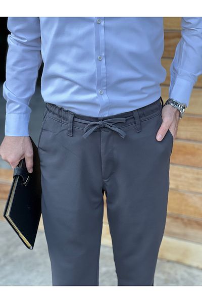 ElitWear Ανδρικό παντελόνι Jogger Chino με ζώνη μέσης και λάστιχο