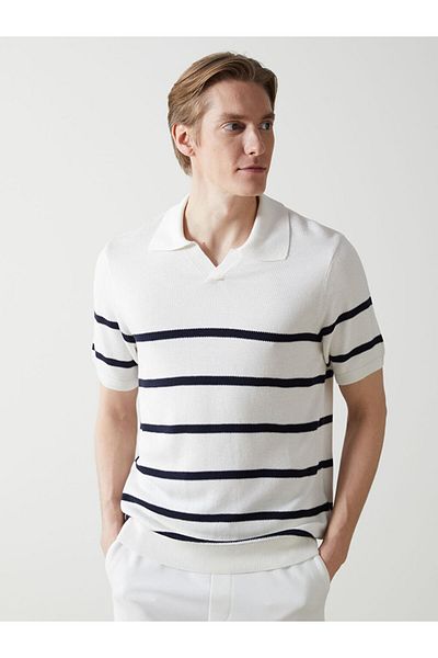 LC Waikiki Pulover pentru bărbați, cu mânecă scurtă, cu guler polo, cu dungi - S52542Z8