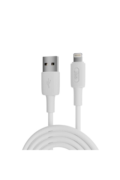 Juo 12w 2.4a Usb-a To Lightning Iphone Ipad Silikon Hızlı Şarj Ve Data Kablosu Beyaz 1 Metre