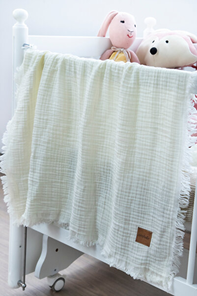 Cosibello Home 4 Layer 80×100 Muslin Baby Blanket Ecru