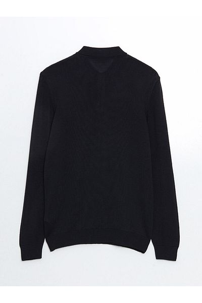 LC Waikiki Lcwaikiki Classic Navy Blue Polo Neck Long Sleeve Men's Knitwear Sweater