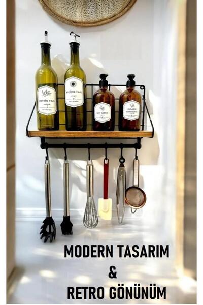 Zarif Home Tekli Modern Metal Duvar Rafı Askılı Kancalı ( Ölçüleri : Uzunluk ...