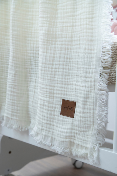 Cosibello Home 4 Layer 80×100 Muslin Baby Blanket Ecru