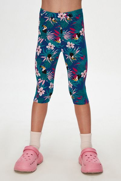 LOVETTI Girl's Tropical Parrot Pattern Capri