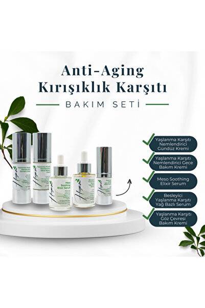 Hiyam Yaşlanma Karşıtı Bakım Seti - Gece/Gündüz Kremi - Meso Serum - Yağ Bazl...