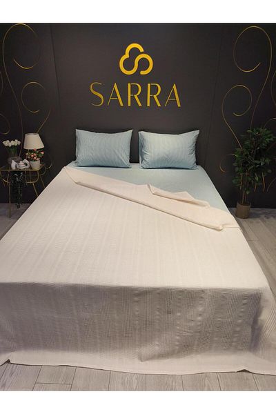 sarra Cream Color Double Honeycomb Pique