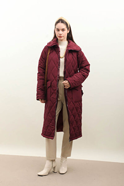 ZÜLAYS Kemerli Şişme Mont Bordo