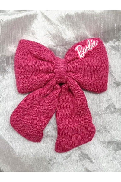 Barbie Kız çocuk barbi fiyonk triko fiyonk toka lisanslı ürün klipsli toka pembe