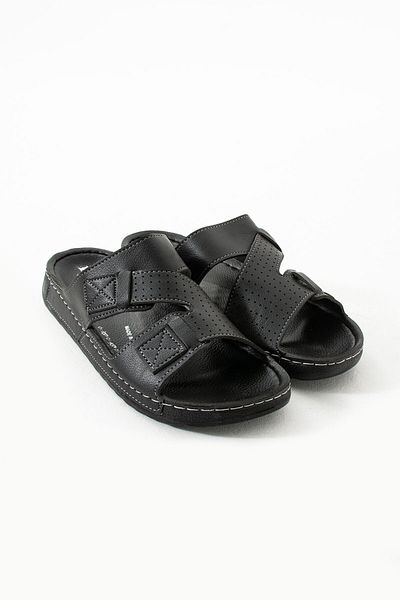 Enova Men's Leather (Artificial) Orthopedic Comfortable Sole Stitched Stylish Home and Outdoor Men's Slippers