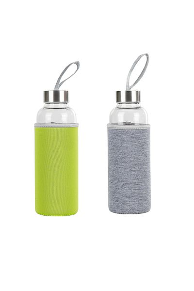 Viwares Trinkflasche aus Glas, 1 L mit Schutzhülle aus Neopren