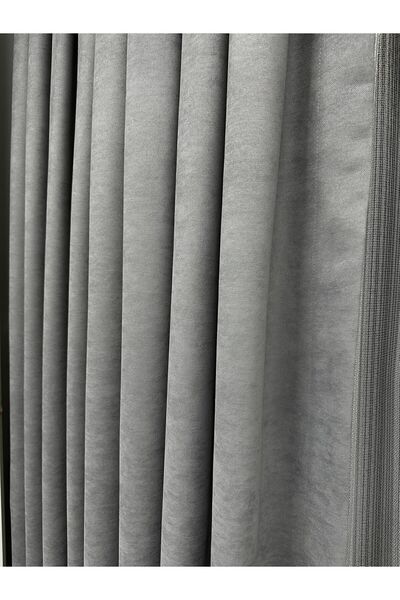 Perde Pendik حامل ذو أجنحة واحدة باللونين الأصفر/البيج - 1/3 ستارة ضيقة