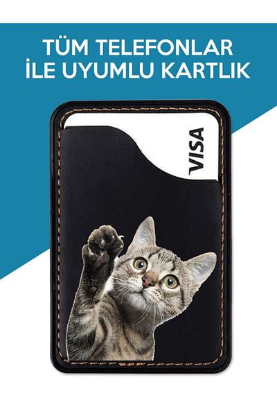 TECNO Camon 16 18 19 20 30 Premier Pro Neo متوافق مع My Cat Pattern Leather 3M حافظة حامل البطاقة