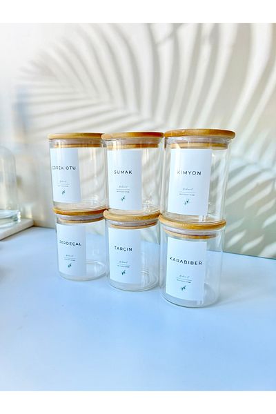 Mottogo 6 Pack Vacuum Spice Rack 200ml - Waterproof Label