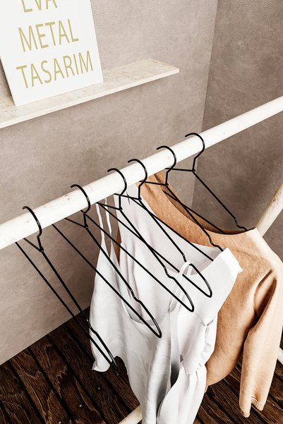 EVA METAL TASARIM 12Pcs Luxury Black Hanger Metal a Quality Dress Clothes Hanger