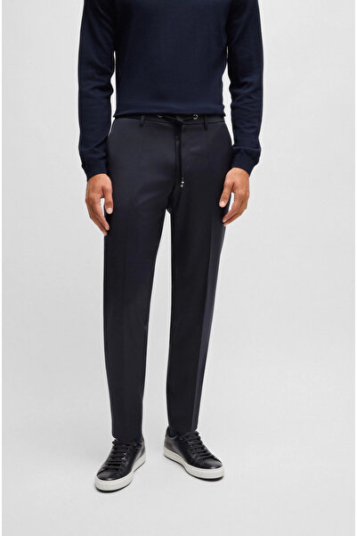 BOSS Erkek Beli Lastikli İp Bağlamalı Regular Fit Lacivert Pantolon 50469169-401