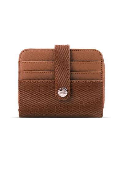 Lal Shoes & Bags Малък дамски портфейл с копчета - Taba