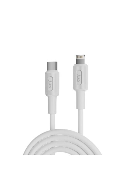 Juo 27w Usb Type-c To Lightning Iphone Ipad Silikon Hızlı Şarj Ve Data Kablosu Beyaz 1 Metre