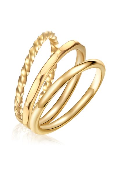 eastside Edelstahlring 3er Set Ringe Edelstahl Gelbgold