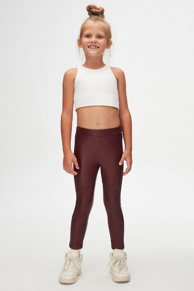 LOVETTI Burgundy Girl's Winter Leather Trousers
