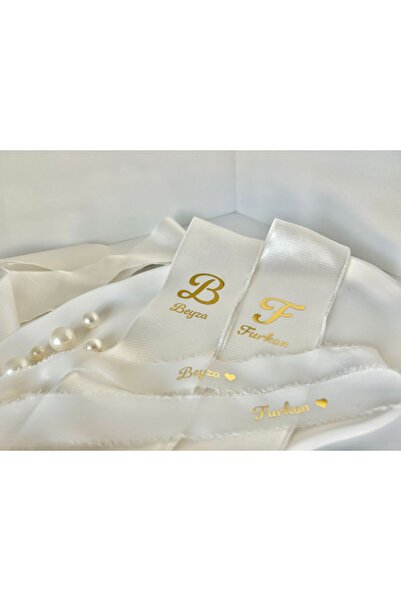 ALYANSHOME Dökümen İncili Kişiye Özel İsimli Yüzük Kurdelası ve Takı Kurdelası