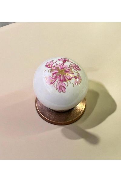 Porcellana Perla Porcelain Cover Handle Cabinet Handle Drawer Kulb Furniture Kitchen Bathroom Handle Ruby Button-Copper-Stk3343