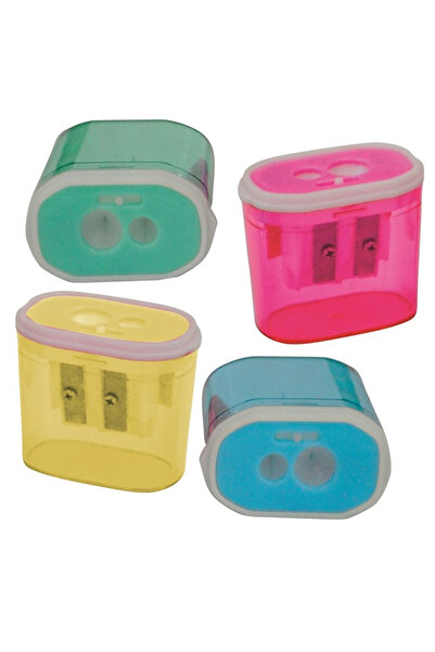 Bubu Bu-Bu مبراة شفافة مستطيلة مزدوجة 4 ألوان