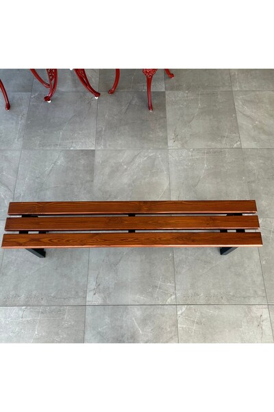 Kural Döküm Metal Ayaklı Ahşap Bench / Soyunma Odası Bankı