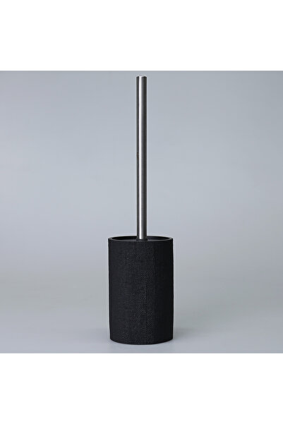 Selim Black Linen Trash Can