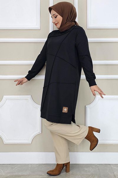 PYS Women's Nervured Stitching Teseture Tunic