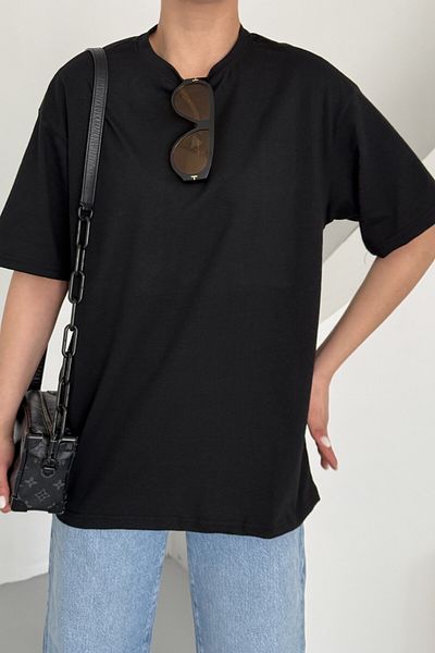 MODAGEN Μπλουζάκι Unisex Μαύρο με λαιμόκοψη