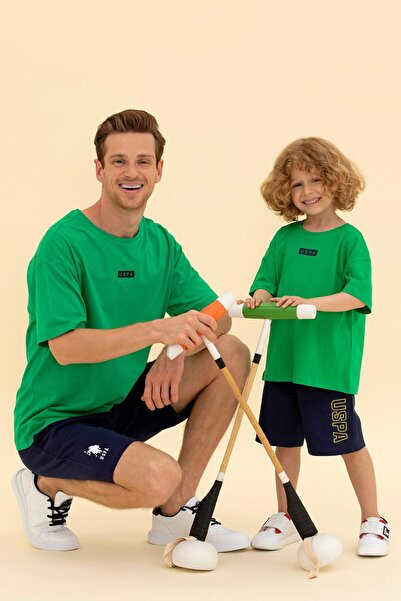 U.S. Polo Assn. U.S. Polo Assn. Tricou alb pentru bărbați, cu decolteu, confo...