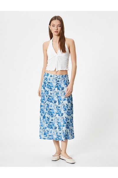 Koton Vâscos Standard Talie A-Line - Fustă lungă, florală, confortabilă