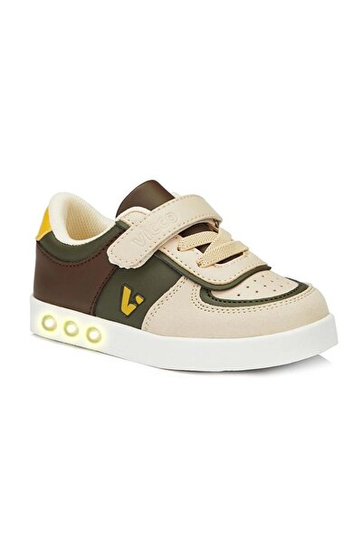 Vicco Sam Lighted Orthopedic Children's Sports Shoes Khaki
