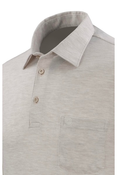 Çizgi Triko Ανδρικό πουκάμισο γιακά βαμβακερό μπλουζάκι με τσέπες με κουμπιά Classic Fit - 5101