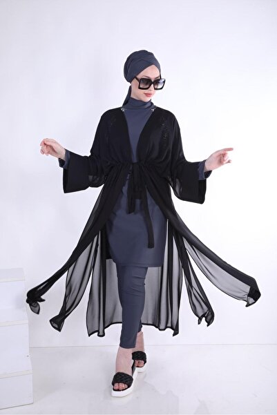ns tasa Basic Lace-Up Black Design Hijab Pareo