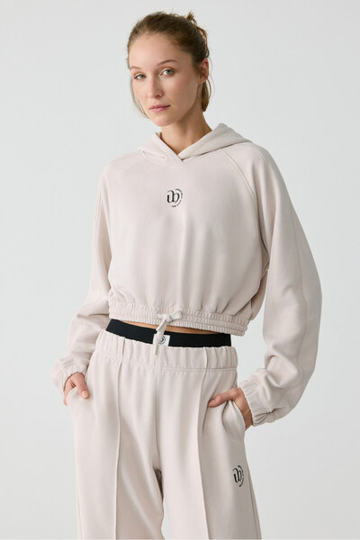 Urban Beat Γυναικείο φούτερ KATHRINE με κουκούλα σε χρώμα πέτρας