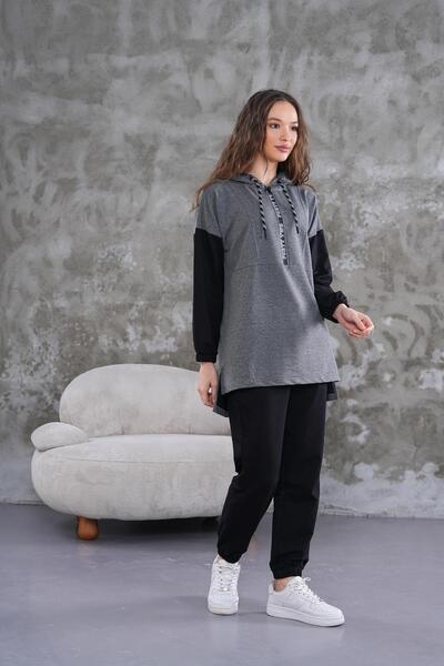 WestBound Gray Women's Sports Double Set - Half Zipper