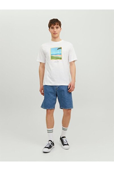 Jack & Jones Tričko Jortulum Landscape Tee Ss s kulatým výstřihem Erkek
